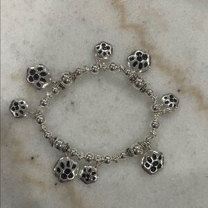 Silver Paw Charm Bracelet